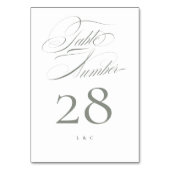 エレガントクラシックグレイ結婚オン テーブルナンバー (正面)