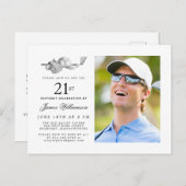エレガントクラシックゴルフ21th誕生日パーティー写真 インビテーションポストカード (正面/裏面)