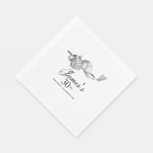 エレガントクラシックゴルフ30th誕生日パーティーカスタム スタンダードランチョンナプキン (角)
