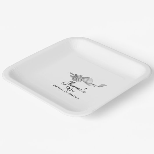 エレガントクラシックゴルフ90thバースデーパーティーカスタム ペーパープレート (傾斜あり)