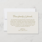 エレガントクラシックゴールデンクレストモノグラム結婚ズ サンキューカード (裏面)