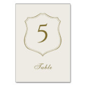 エレガントクラシックゴールデンクレストモノグラム結婚ズ テーブルナンバー (正面)