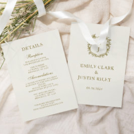 エレガントクラシックゴールデン結婚モノグラム詳細 エンクロージャーカード