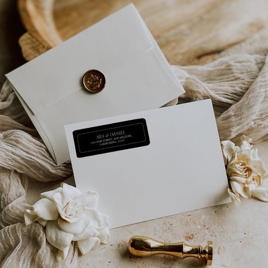 エレガントクラシックシック黒差出人住所 ラベル