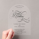 エレガントクラシックシック・ブラック書道結婚ズ アクリル招待状 (インサイチュ (ポータブル))