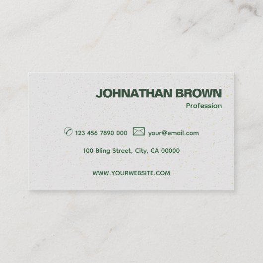 エレガントクラシックシンプルグリーングレース振りかけモダンる 名刺 (裏面)