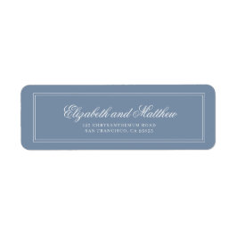 エレガントクラシックシンプル差出人住所結婚ブルー ラベル