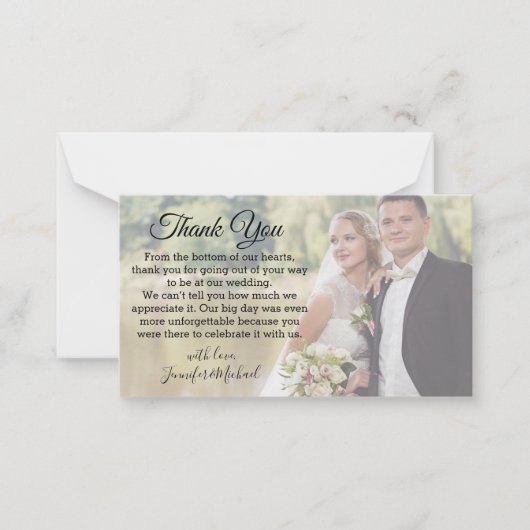 エレガントクラシックシ感謝していックユー結婚式の日写真 ノートカード (正面)