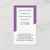 エレガントクラシックジョブseeker上品な紫色の梅 名刺 (裏面)