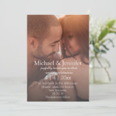 エレガントクラシックスクリプシンプルト結婚2枚 招待状 (スタンド正面)