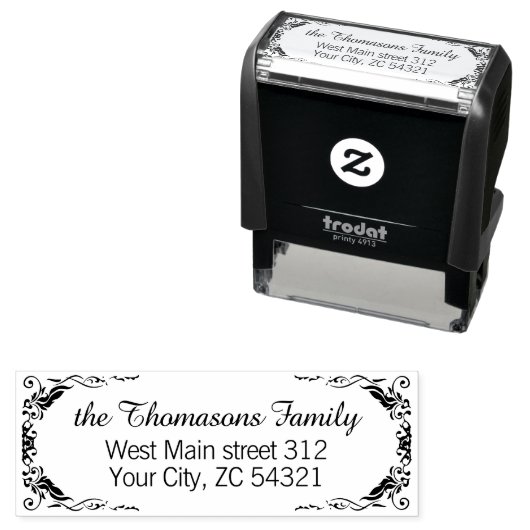 エレガントクラシックスクロールパターン セルフインキングスタンプ (インサイチュ)