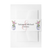 エレガントクラシックスミニマルクリックフローラ結婚の 招待状ベリーバンド (正面例)