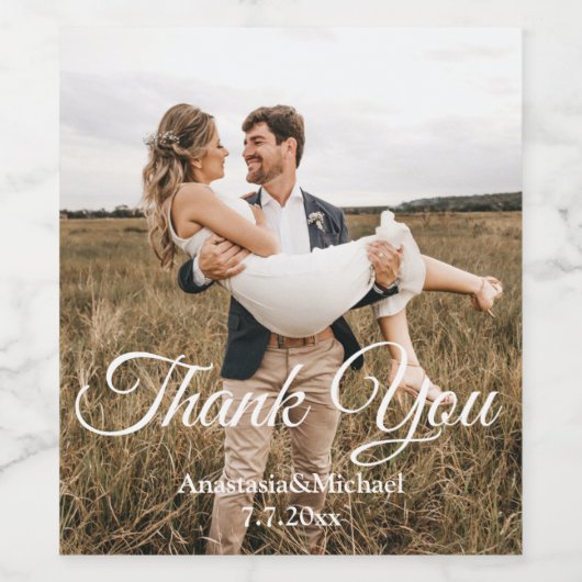 エレガントクラシックス結婚クリプトの写真感謝していユー ワインラベル (シングルラベル)