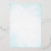 エレガントクラシックターコイズ結婚金ゴールド 箔招待状 (裏面)