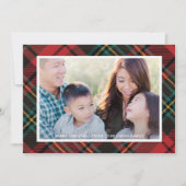 エレガントクラシックタータンチェックChristmas Frame写真 シーズンカード (正面)