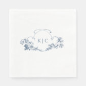 エレガントクラシックダスティブルーフランスのフローラ スタンダードランチョンナプキン (正面)