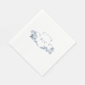 エレガントクラシックダスティブルーフランスのフローラ スタンダードランチョンナプキン (角)