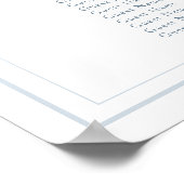 エレガントクラシックダスティブルー結婚の座席表 ポスター (角)