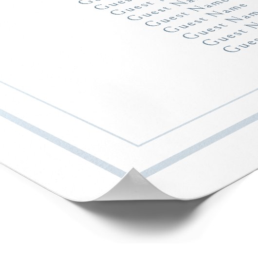 エレガントクラシックダスティブルー結婚の座席表 ポスター (角)