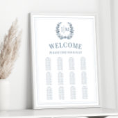 エレガントクラシックダスティブルー結婚の座席表 ポスター