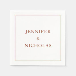 エレガントクラシックテラコタ結婚ス スタンダードカクテルナプキン