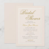 エレガントクラシックトリプルフレームクリームブライダルシャワー 招待状 (正面/裏面)