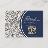 エレガントクラシックネイビーブルーケーキベーカリーショップ 名刺 (裏面)