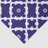 エレガントクラシックネイビー青と白のモザイク模様 薄葉紙 (詳細)