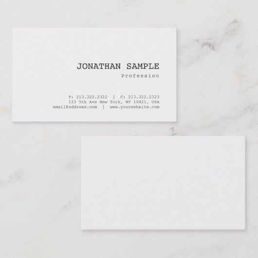 エレガントクラシックノスタルジックルプレーンかわいらしトレンディー 名刺 (正面/裏面)