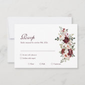 エレガントクラシックバラ結婚ズ 出欠カード (正面)
