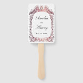 エレガントクラシックバラ縁ど金ゴールドホワ結婚イト ハンドファン (裏面)