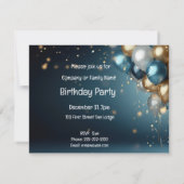 エレガントクラシックバルーンバースデーパーティー招待状 招待状 (裏面)