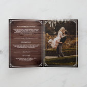 エレガントクラシックバ素朴ンウッドモノグラム結婚ズ 招待状 (内部)