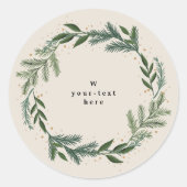 エレガントクラシックパインリースクリスマス ラウンドシール (正面)