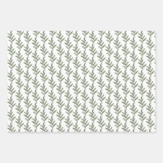 エレガントクラシックパインリースクリスマス ラッピングペーパーシート (正面2)