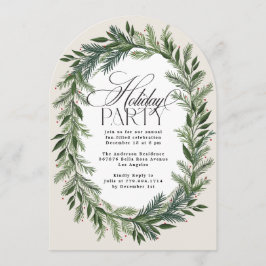 エレガントクラシックパインリースパーティーアーチ 招待状