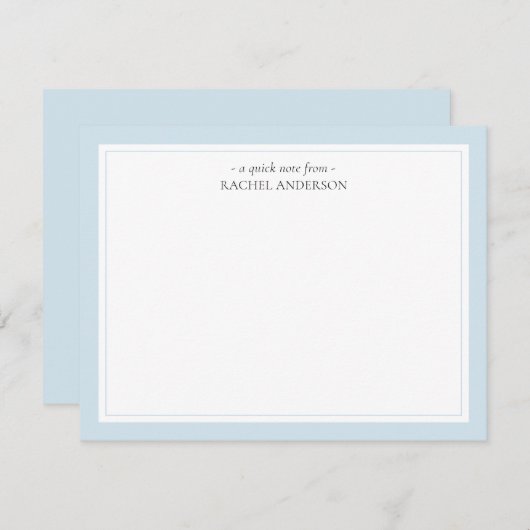 エレガントクラシックパーソナライズされた二重縁ど ノートカード (正面/裏面)