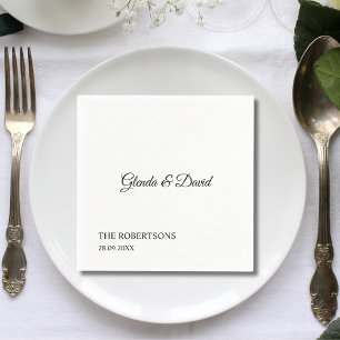 エレガントクラシックパーソナライズされた書結婚道 スタンダードカクテルナプキン