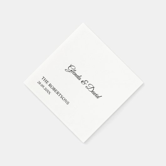 エレガントクラシックパーソナライズされた書結婚道 スタンダードカクテルナプキン (角)