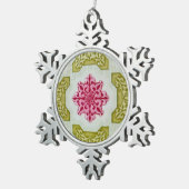 エレガントクラシックビクトリアン花クリスマスツリー スノーフレークピューターオーナメント (右)