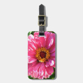 エレガントクラシックピンクフローラムームデイジー ラゲッジタグ (正面縦)
