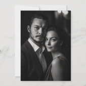 エレガントクラシックフォーマルブラックフォト結婚ズ セーブザデート (裏面)