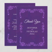 エレガントクラシックフォーマルヴィンテージ結婚s サンキューカード (正面/裏面)