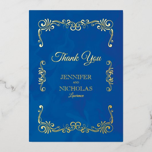 エレガントクラシックフォーマルヴィンテージ結婚s 箔招待状 (正面)