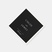 エレガントクラシックフォーマル名結婚黒 スタンダードカクテルナプキン (角)