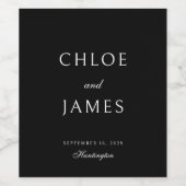 エレガントクラシックフォーマル名結婚黒 ワインラベル (シングルラベル)