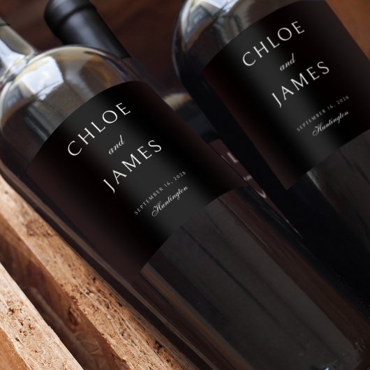 エレガントクラシックフォーマル名結婚黒 ワインラベル