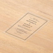 エレガントクラシックフォーマル白黒結婚ズ アクリル招待状 (レイダウン)