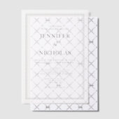 エレガントクラシックフォーマル白黒結婚ズ ベラム紙招待状 (オフセット (招待状))