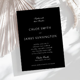 エレガントクラシックフォーマル白黒結婚ズ 招待状